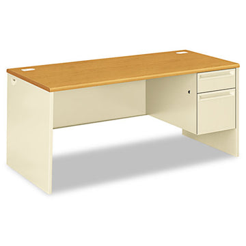 HON® 38000 Series Right Pedestal Desk, 48" X 30" X 29.5", Harvest-putty freeshipping - TVN Wholesale